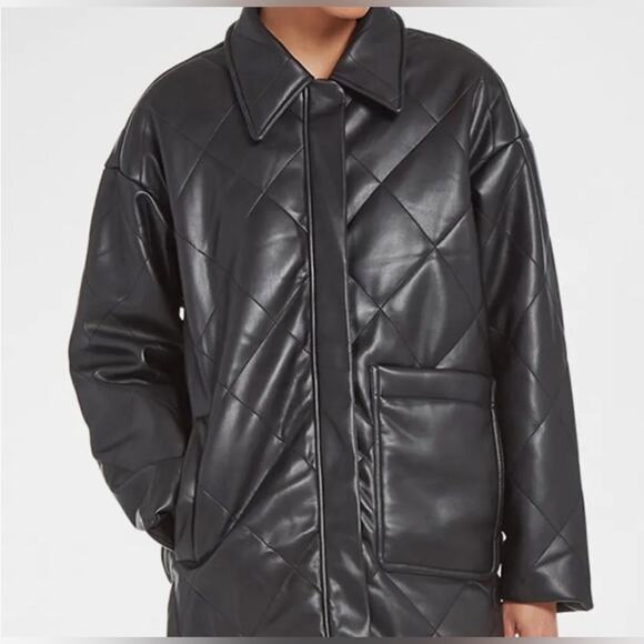 APPARIS Stevie Quilted Faux Leather Shirt Jacket XS NWT - Picture 7 of 14